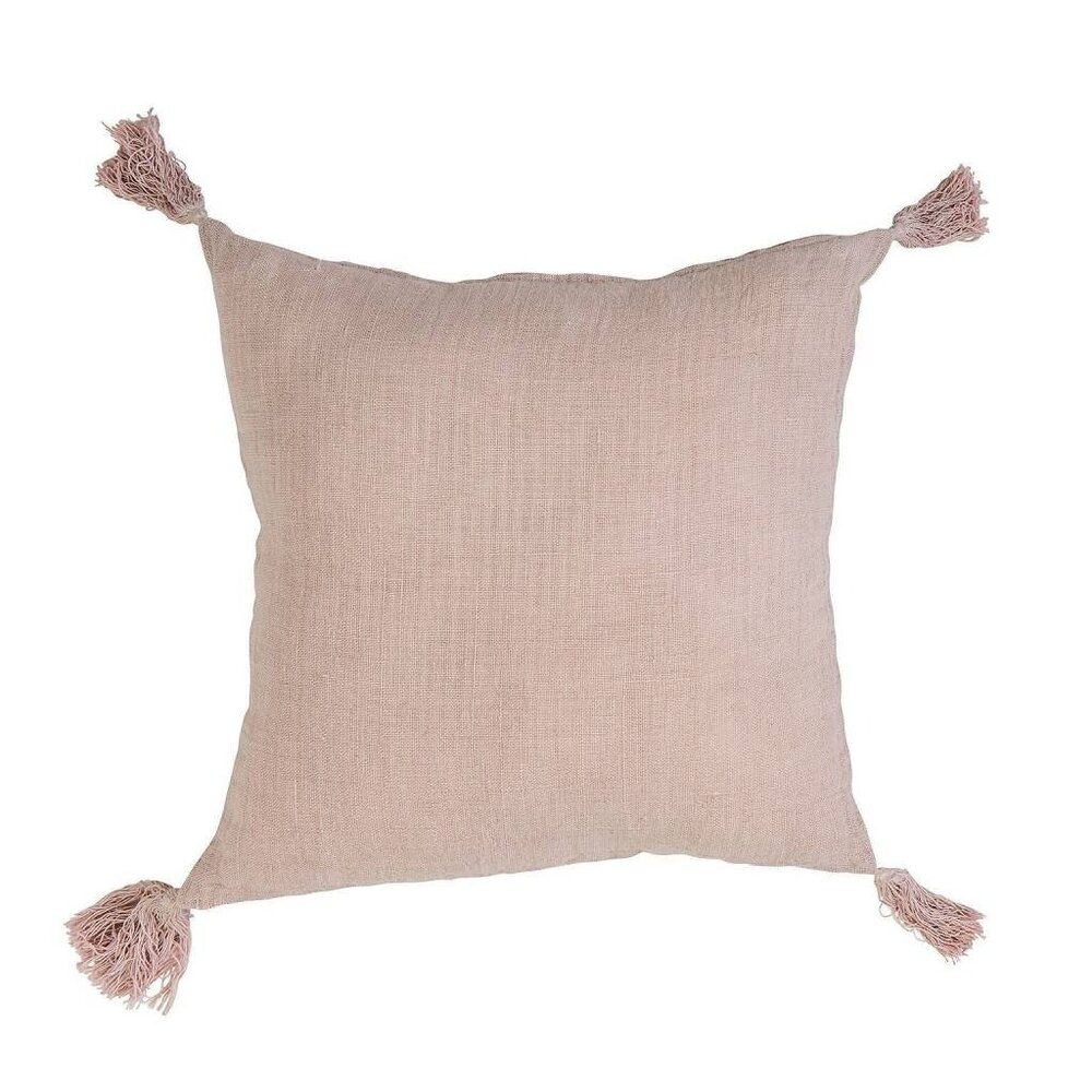 Bloomingville Decorative Pink 20" Square Pillow Cover with Tassels